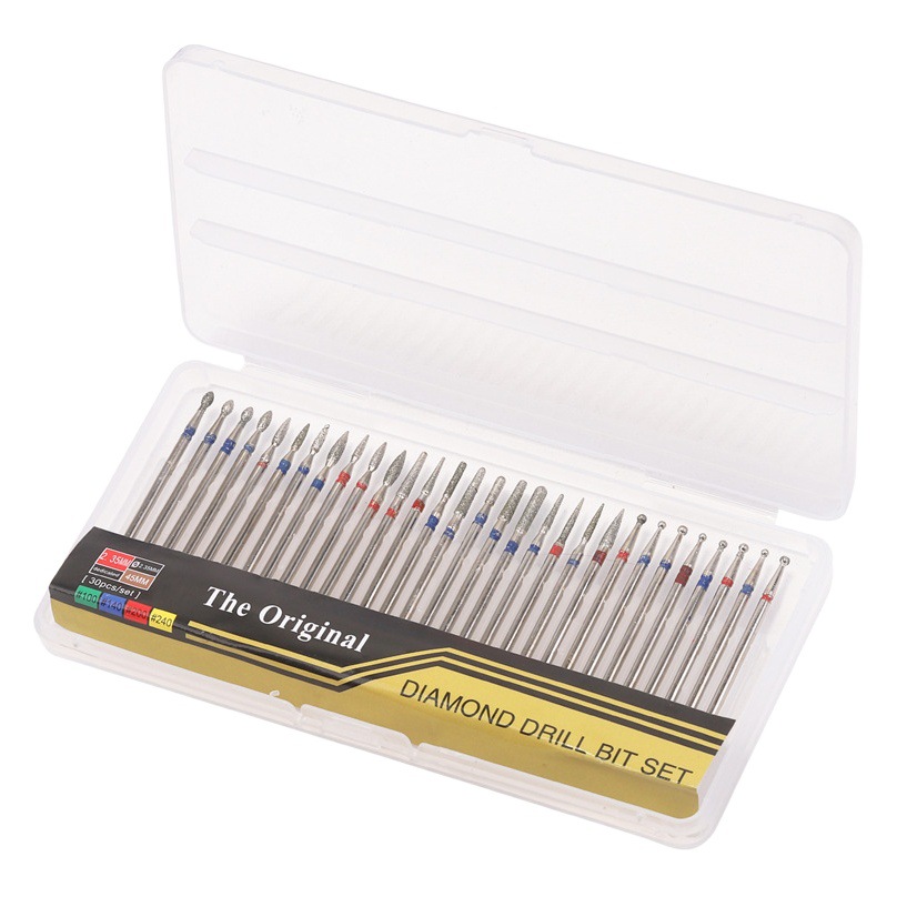 Cross-border dedicado 30 de tungsteno de acero de uñas de pulido de cabeza de diamante peeling conjunto de herramientas de eliminación de uñas