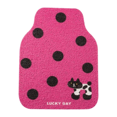 Easy to Care for, Avtomobil döşəmə paspasları - rose-red-polka-dots-silk-circle-5050cm-single-rear-row