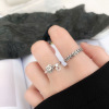 Retro ring, one size fashionable accessory, for luck, silver 925 sample, bright catchy style