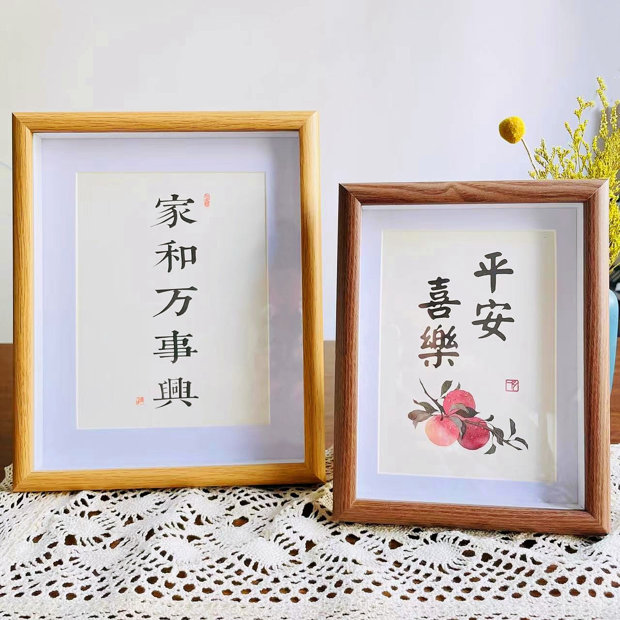 Wooden hollow three-dimensional picture frame for hanging on the wall or placing on a table, calligraphy picture frame, decorative item, 7-inch, 8-inch, A4 size, factory wholesale