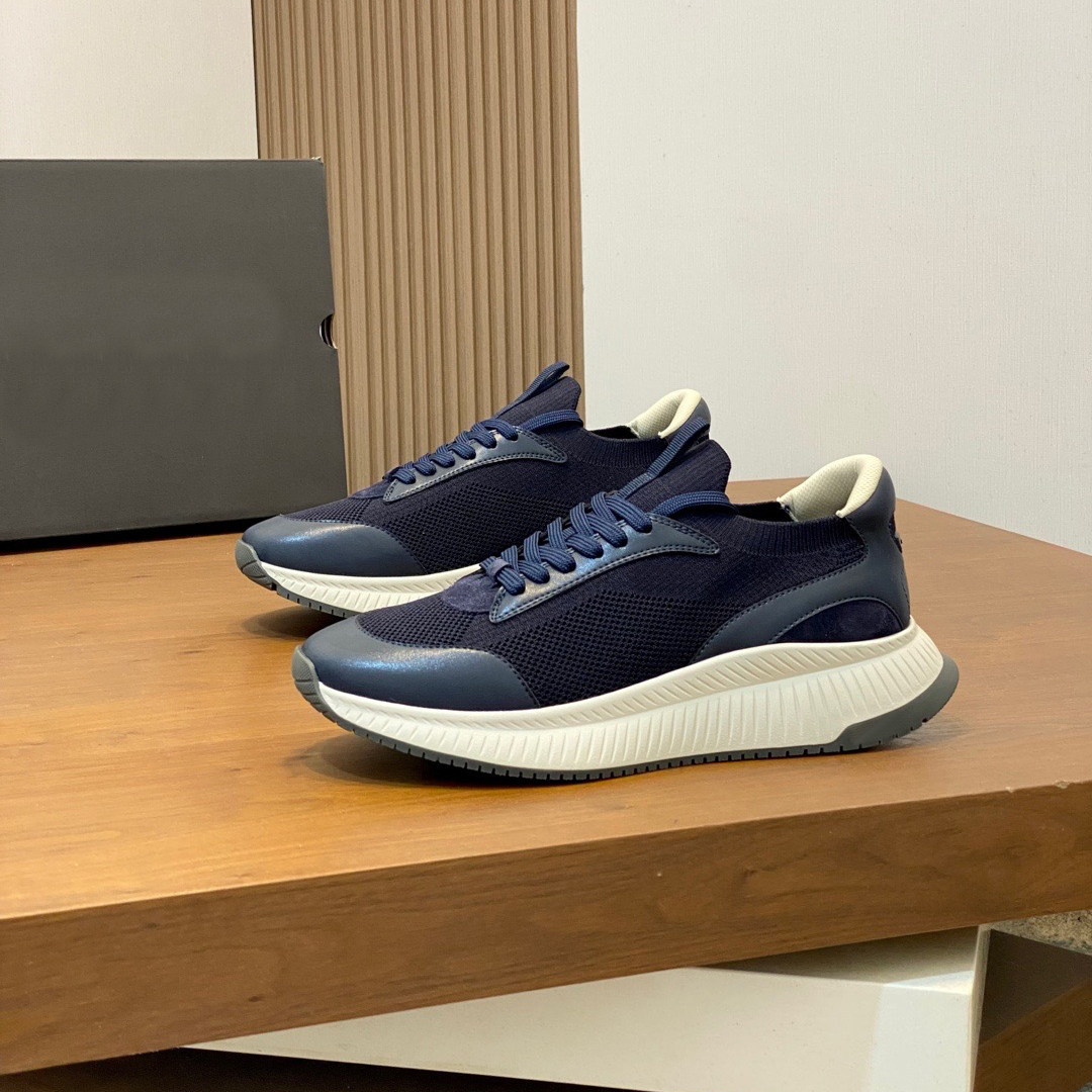European and American Big-Name Summer Casual Style Men's Mesh Shoes, Breathable and Comfortable, Thick-Soled Sneakers, Dark Blue, Fashionable and Versatile