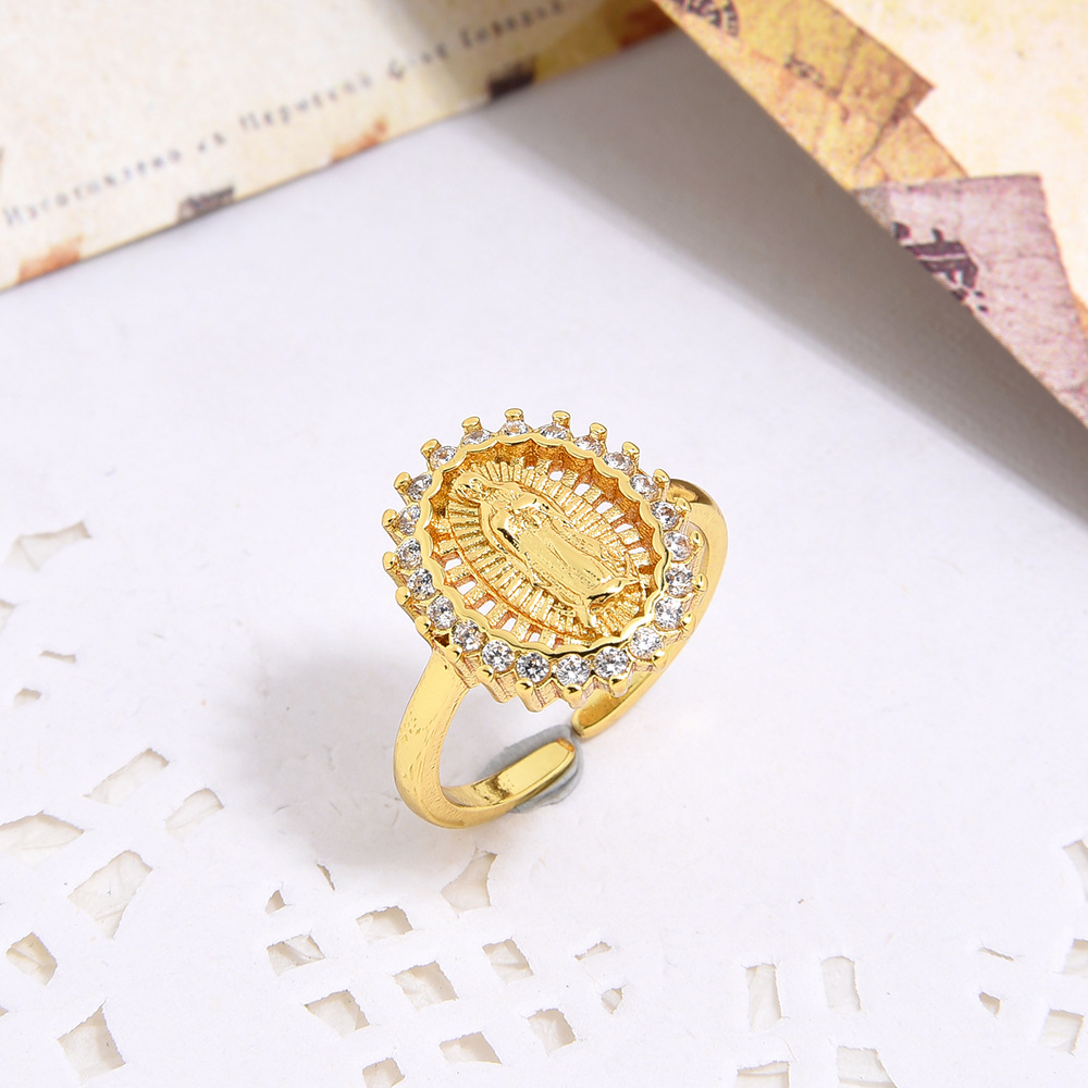 Copper Material Wholesale Simple Style Classic Style Solid Color Copper Inlay Zircon Rings