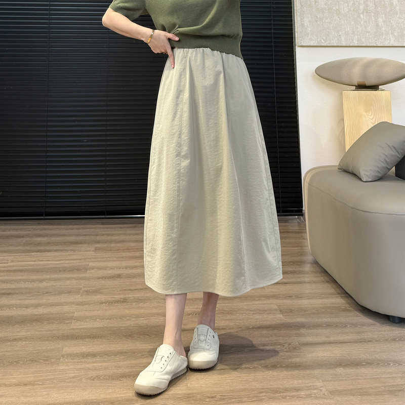 Spring Is Not Too Late【Original】Anti-Wrinkle 7-Panel Flower Bud Skirt with Internal Pleats, Finely Crafted Cocoon-Shaped Half Skirt with Pockets, Casual Long Skirt