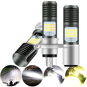 Motosiklet Fənəri Yüksək Parlaqlıqlı Ağ Sarı LED H6 H4 Ba20d P15d Su Keçirməyən Yaxın Uzaq Şüa