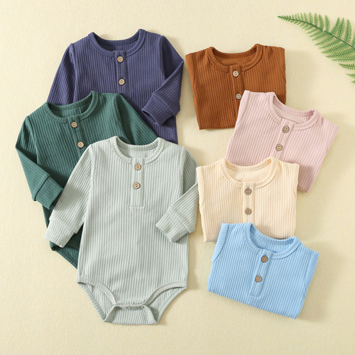 Newborn baby onesie with long sleeves, crawling suit for autumn and winter, baby clothing, crawling outfit