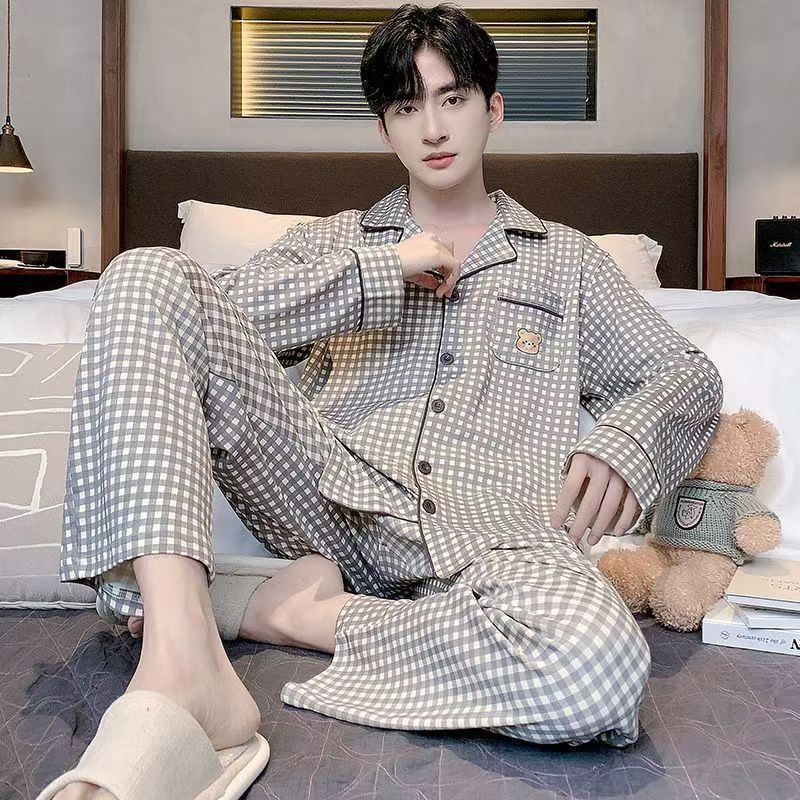 秋冬睡衣男士春秋季男款长袖休闲宽松套装家居服高端纯棉家居服