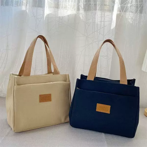 Simple Letter Mummy Bag Lunch Box Bag Commuters Commuter Lunch Large Capacity Lunch Bag Thickened Wholesale