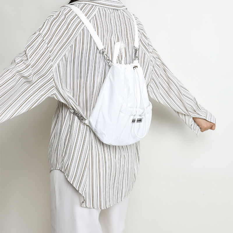 Niche Designer White Bag Offline with Multi-functional Bag Korean Casual Crossbody Bag Shopping Small Backpack Niche Designer White Bag Offline with Multi-functional Bag Korean Casual Crossbody Bag Shopping Small Backpack