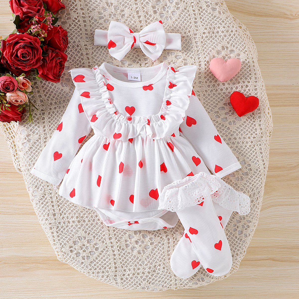 Comercio exterior ropa infantil primavera y otoño lindas ropa de bebé mujer impresión de mangas largas camiseta de cabeza calcetines
