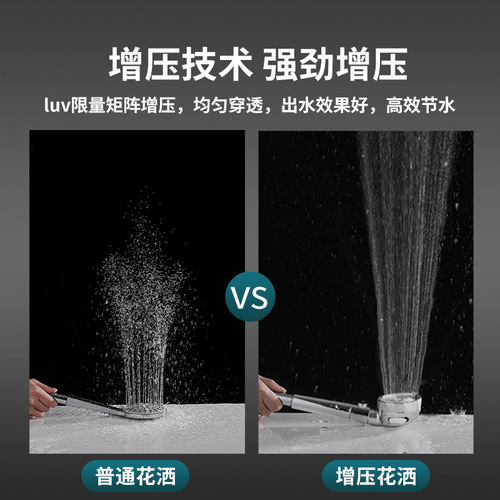 Manufacturer shower head pressurized water-saving three-speed one-button water-stop bathroom handheld shower small shower head set