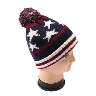 Manufacturers Custom All Kinds of High-Quality Fashion Best-Selling Five-Pointed Star Jacquard Knitted Hat American Flag Knitted Hat