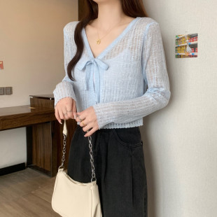 Plus Size Women's Clothing for Fat Girls Spring and Summer Sun Protection Knitted Cardigan with Straps and Skirt with Waistcoat Air-Conditioned Shirt Top