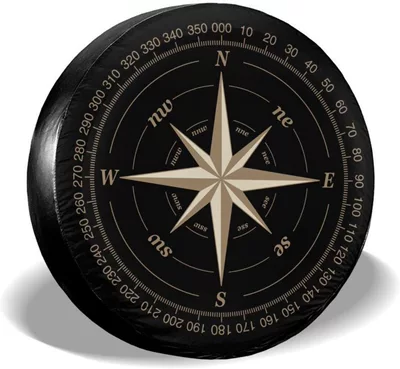 Compass Rose Black Spare: Spare wheel cover - 14in-compassbz50