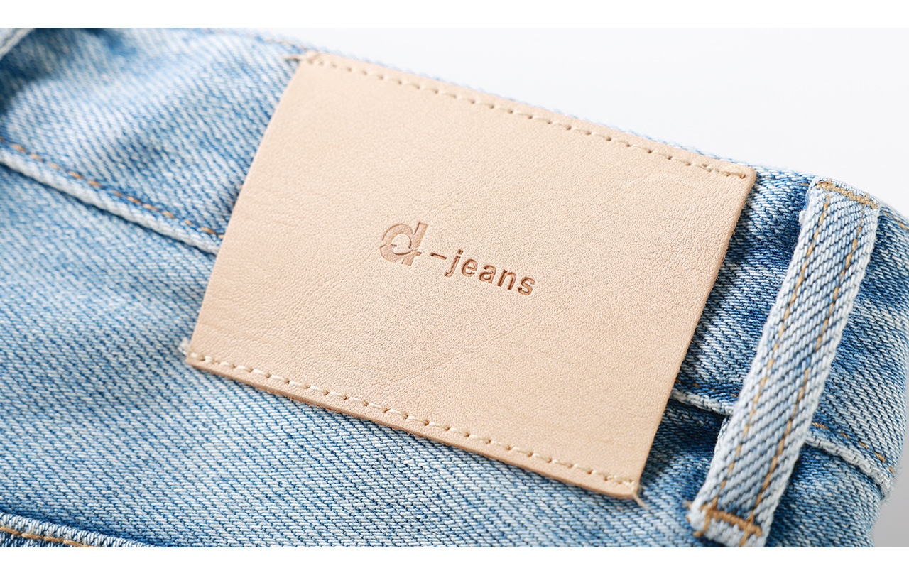 Quần jean nữ ống rộng cạp cao chất cotton mài trắng phối sequin bướm — xanh lam chi tiết 27