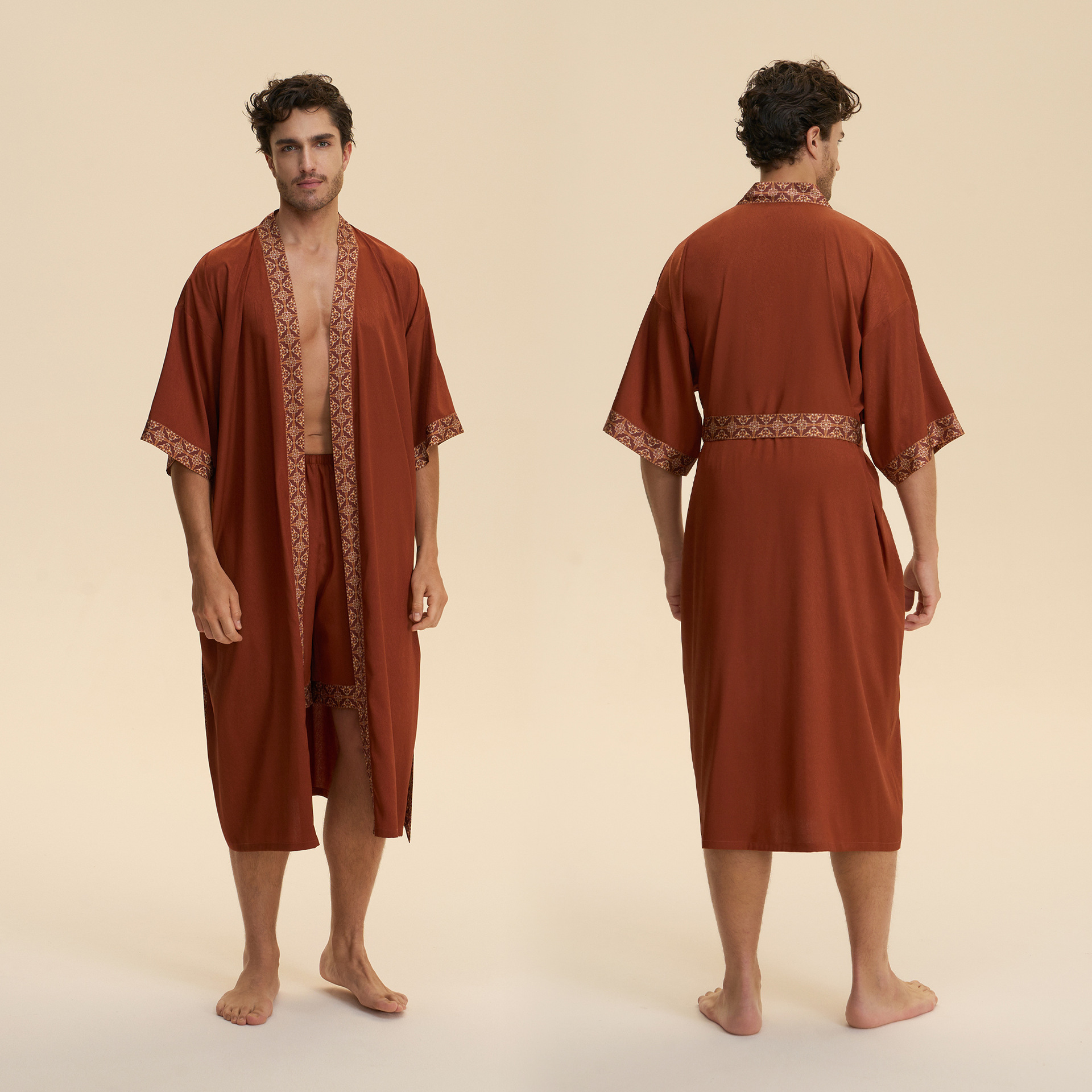 Europa y los Estados Unidos comercio exterior transfronterizo nuevo pijama satén pijama de mangas largas pijama pantalones cortos conjunto de ropa de hogar 3993 + 3994