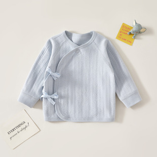 Newborn half back clothes 0-3 months baby tops spring and autumn newborn baby clothes baby monk clothing class A pure cotton