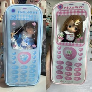Hello Kitty Pvc Doll Bag Girly Heart Hello Kitty Large Capacity Storage Bag Pencil Bag Two-Dimensional Doll Storage
