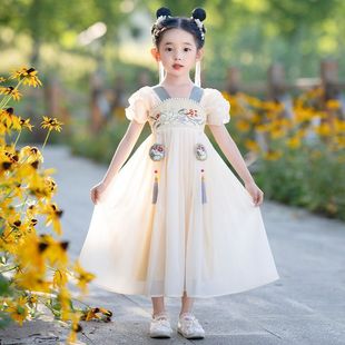 Hanfu Girl Summer Thin Dress Super Fairy Children's Wear New Style Girl Summer Ancient Style Tang Suit Dress