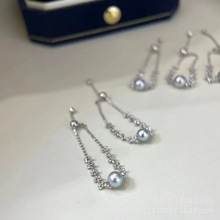 18K����˿��ָ4-5MM��ˮakoya�����������Բǿ��ָ����Ů����