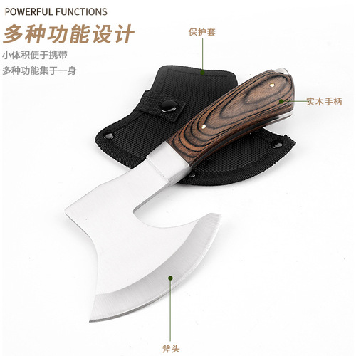Manufacturer supplies multifunctional wooden handle ax fire demolition tools high carbon steel ax outdoor self-defense logging ax