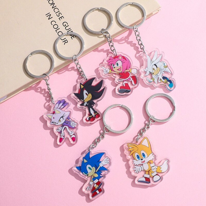 Sonic the Hedgehog Acrylic Keychain Cartoon Anime Cute Bag Pendant Backpack Decoration Sonic the Hedgehog Acrylic Keychain Cartoon Anime Cute Bag Pendant Backpack Decoration