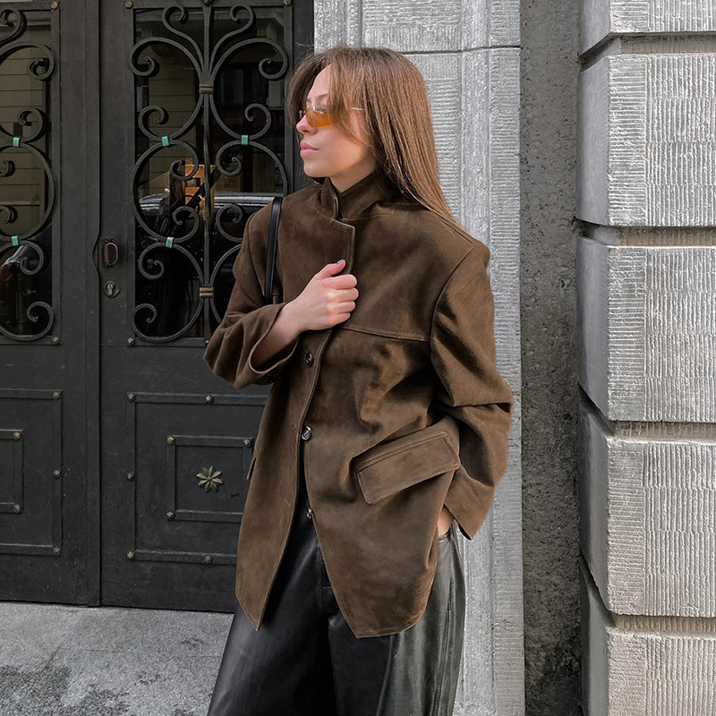2026 Winter Retro Suede Jacket for Women, Stylish Thickened Mid-Length Turn-Down Collar Coat, Commuter Women's Fashion 2026 Winter Retro Suede Jacket for Women, Stylish Thickened Mid-Length Turn-Down Collar Coat, Commuter Women's Fashion