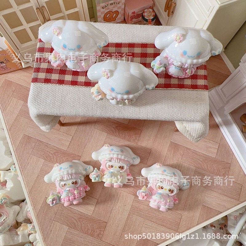 【独】小卡大耳狗加厚KT猫半立体公仔厚切树脂配件挂件DIY材料|undefined