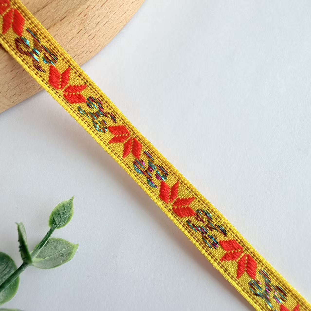 Cinta Jacquard de Estilo Étnico de 1 cm, Nylon, Decorativa, para Ropa y Manualidades image 19