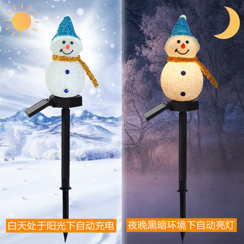 Cross-border solar snowman ground lights resin Christmas outdoor courtyard lawn garden waterproof landscape decorative lights