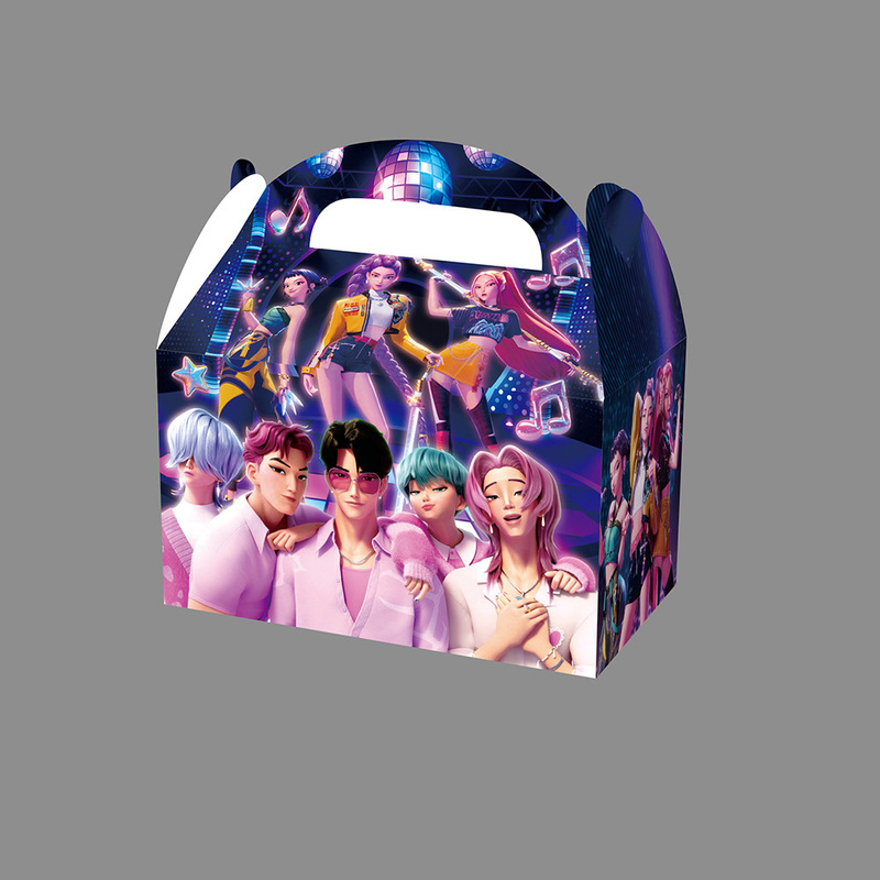 跨境新品猎魔女团音乐女孩生日派对装饰礼品盒糖果盒手提纸盒牛角|undefined