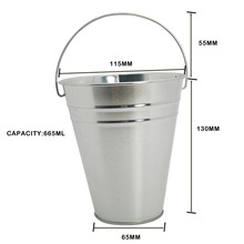 工厂定制马口铁爆米花铁桶1升镀锌铁酒吧啤酒冰桶银色无印刷包装