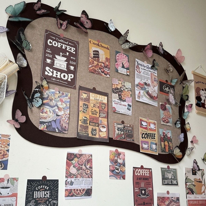 ins风墙面装饰毛毡板卧室背景墙照片墙自粘留言展示板不规则波浪|undefined