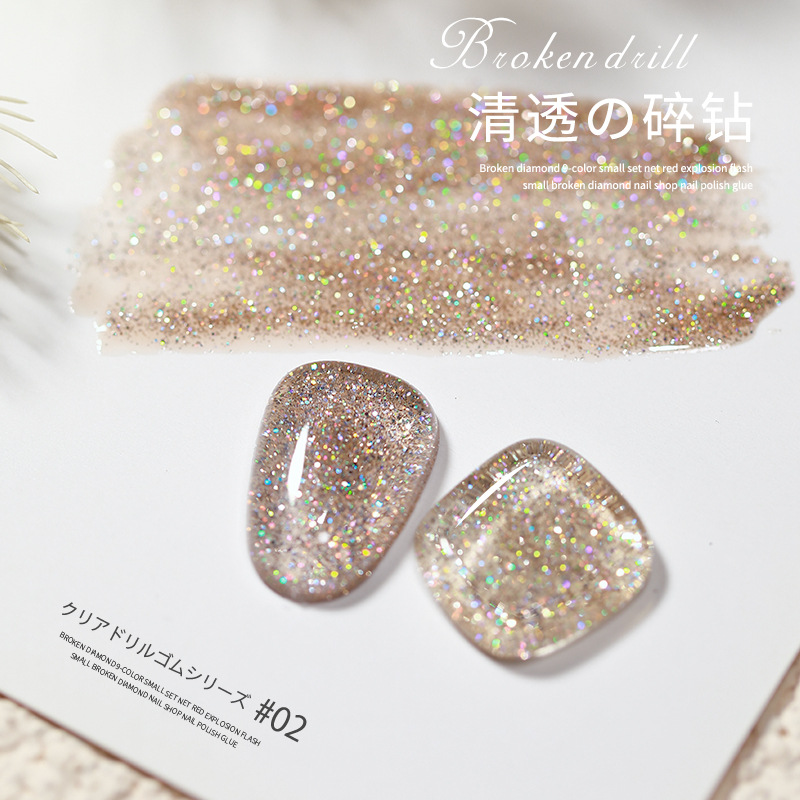 Ennishi Aurora diamante pegamento esmalte de uñas 2023 Nuevo Internet celebridad color mágico hielo transparente fototerapia pegamento Cruz-frontera Venta caliente