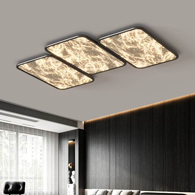 Luz de techo de la sala de estar simple creativa rectangular nubes pasillo lámpara de protección de ojos italiano cálido diseñador dormitorio principal lámpara de estudio