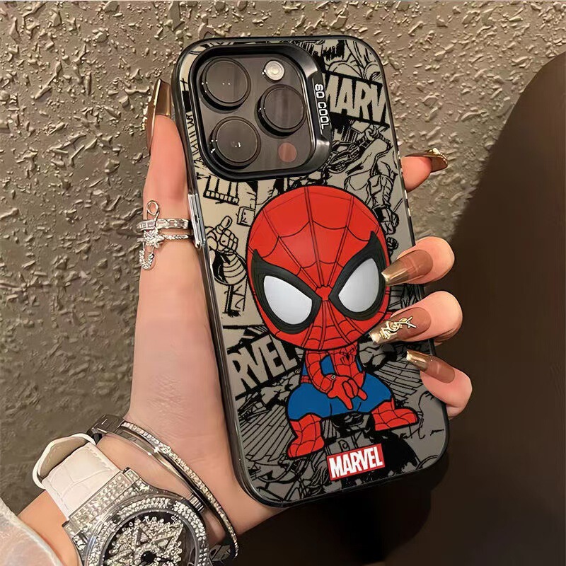 Spider-Man Is Suitable for Apple 15 Cross-Border Phone Cases, iPhone 17 Protective Cases, 16 Pro Max, European and American Style, 14 Cartoon, 13