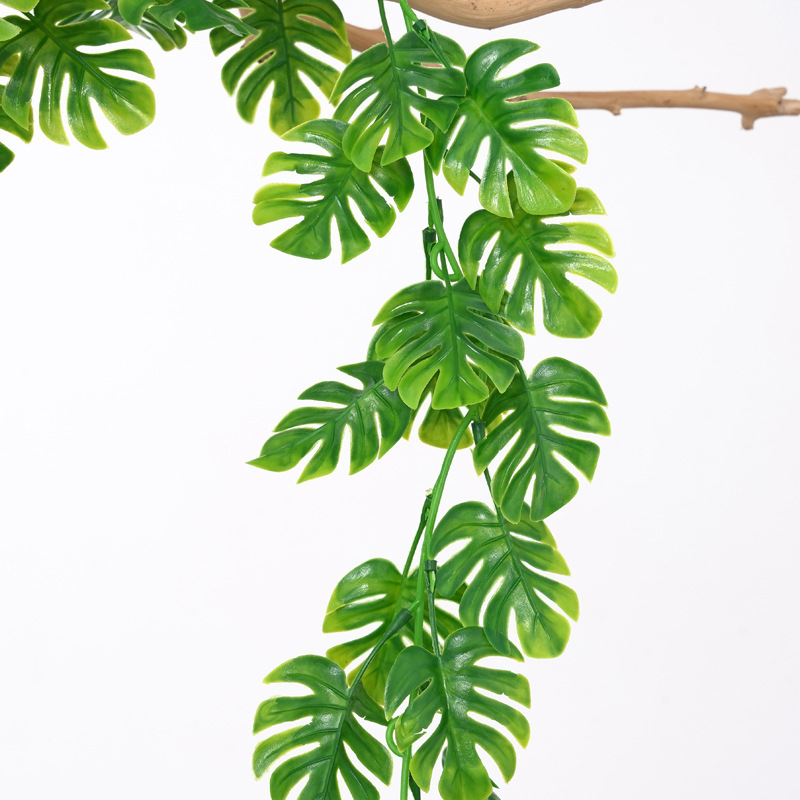 仿真藤条假树叶绿叶胶片龟背叶室内吊顶空调缠绕藤蔓跨境壁挂植物详情12