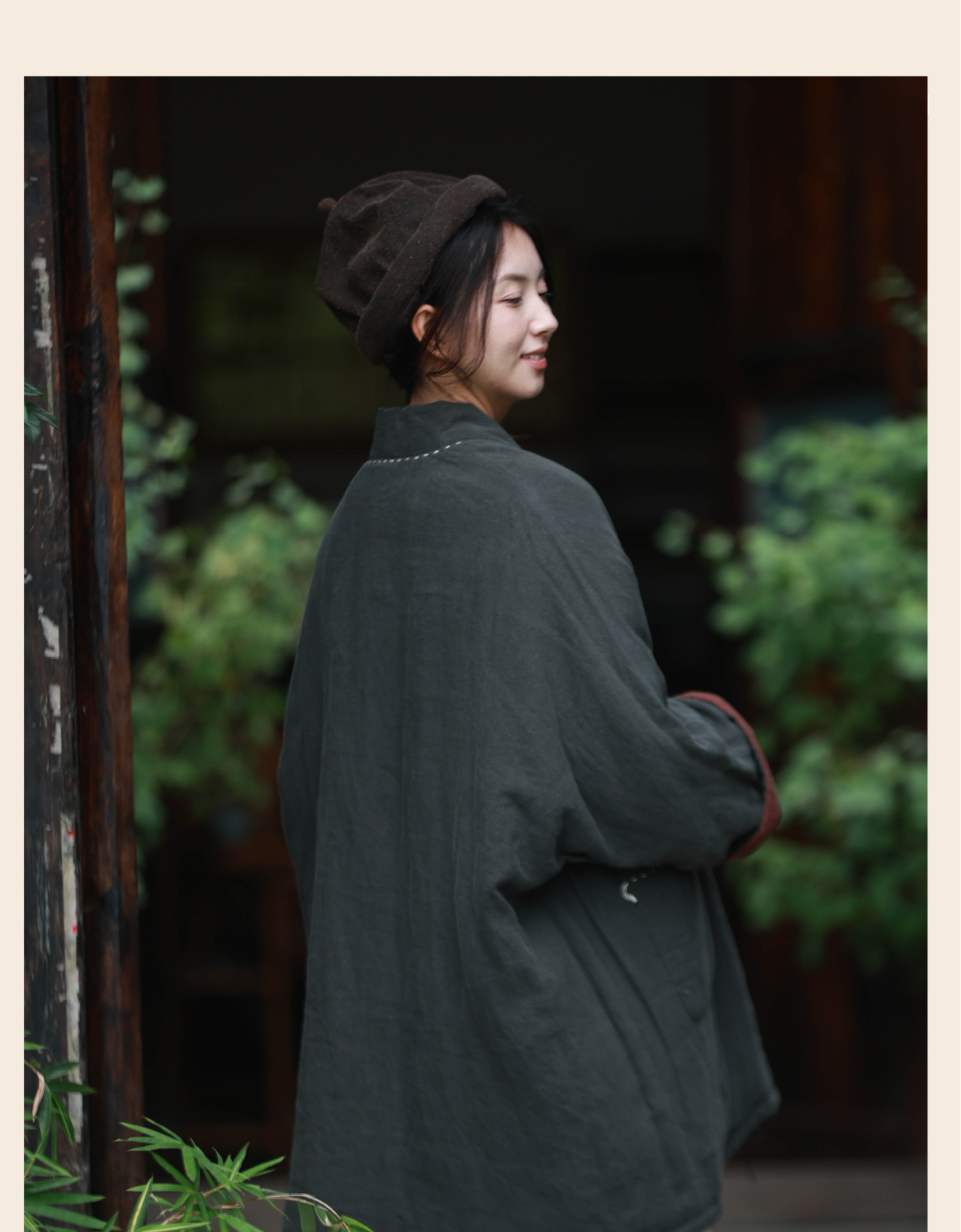 中式棉袄女棉衣苎麻天丝双面穿棉服禅意开衫袍子夹棉外套-阿里巴巴