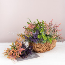 现货新款欧式喷漆人造花束 室外酒店餐厅家居花艺软装塑料花绿植