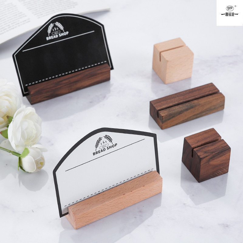 Label stand solid wood price tag menu base baking price tag advertising display stand with bread vertical price tag Label stand solid wood price tag menu base baking price tag advertising display stand with bread vertical price tag