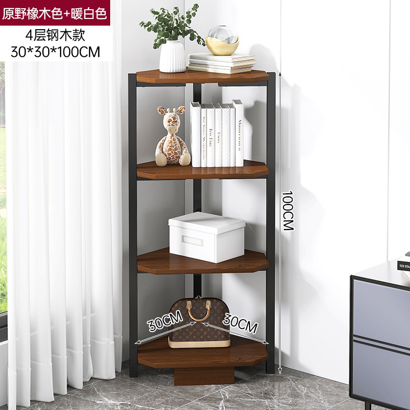 Estantería piso hogar sala de estar simple estante de almacenamiento esquina estantería integrada pared multi-capa Esquina de almacenamiento de hierro rack