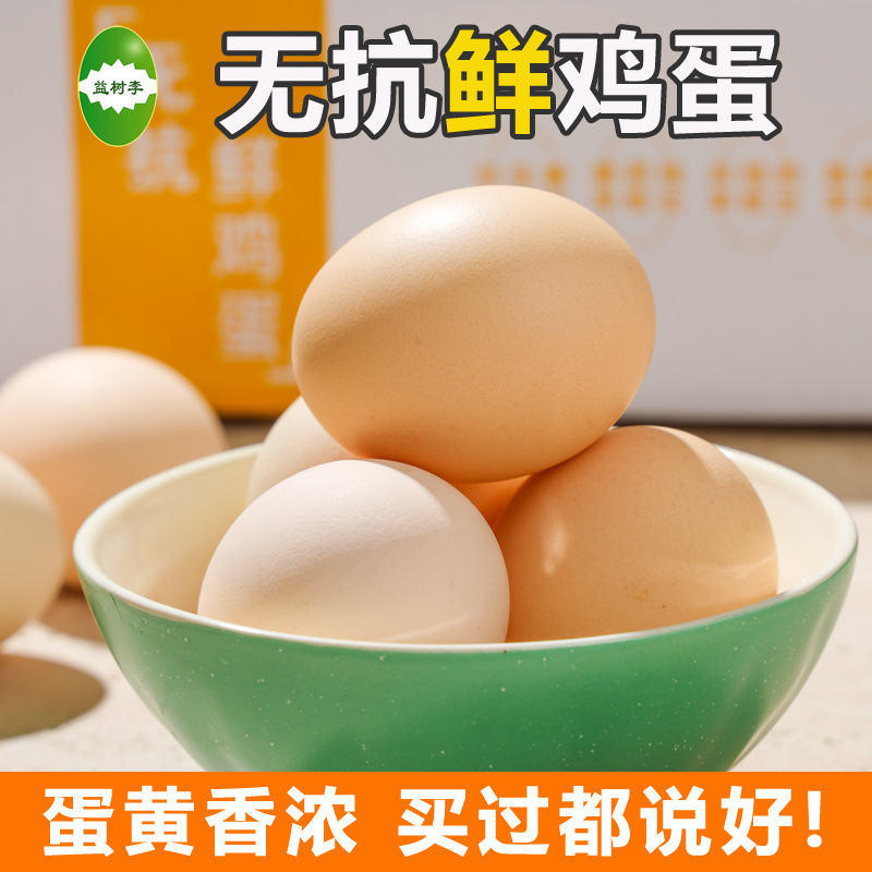 益树李鲜鸡蛋无抗鲜鸡蛋热卖10枚装彩盒装家用送人营养丰富鲜鸡蛋