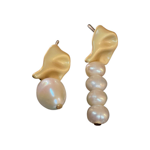 Silver Needle Light Luxury Baroque Flower Pearl Tassel Earrings Women's Retro Earrings French High-end Trendy Earrings Wholesale