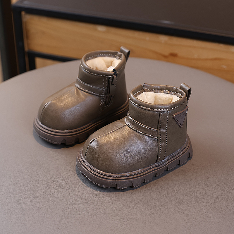 Invierno nuevo calentamiento de algodón botas cortas para niños de 1 - 2 - 3 años de edad con botas de nieve de lana.