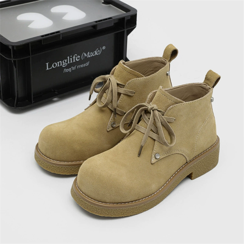 Новая обувь дерби мужская толстая подошва увеличена с закругленными головками, дизайн дикий повседневный сапоги Martin 2612