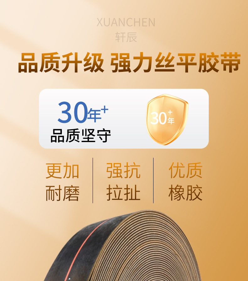 High-strength flat rubber belt, transmission belt, elevator flat belt, wear-resistant industrial belt, conveyor belt, circular conveyor belt