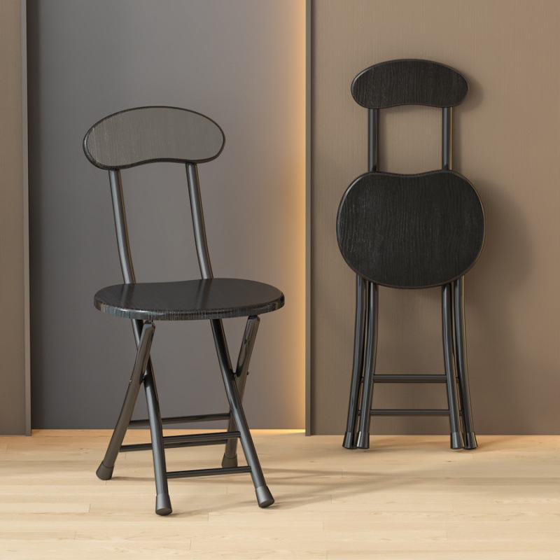 Silla plegable, taburete, silla para el hogar, mesa de comedor, taburete alto, taburete redondo pequeño, banco de respaldo con correa de caballo, simple y portátil