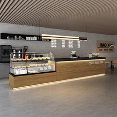 简约咖啡店吧台酒店前台接待台面包房蛋糕店甜品店奶茶店收银台
