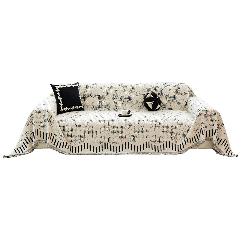 Invierno de peluche sofá cubierta de tela todo incluido, espesado antideslizante, una cubierta de sofá de cubierta completa, invierno de manta cojín