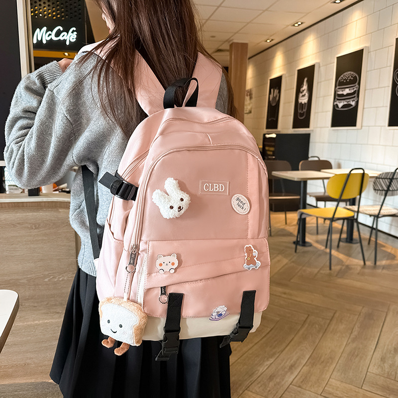Nueva versión coreana de la mochila escolar japonesa de gran capacidad Harajuku para estudiantes de secundaria, mochila para clase
