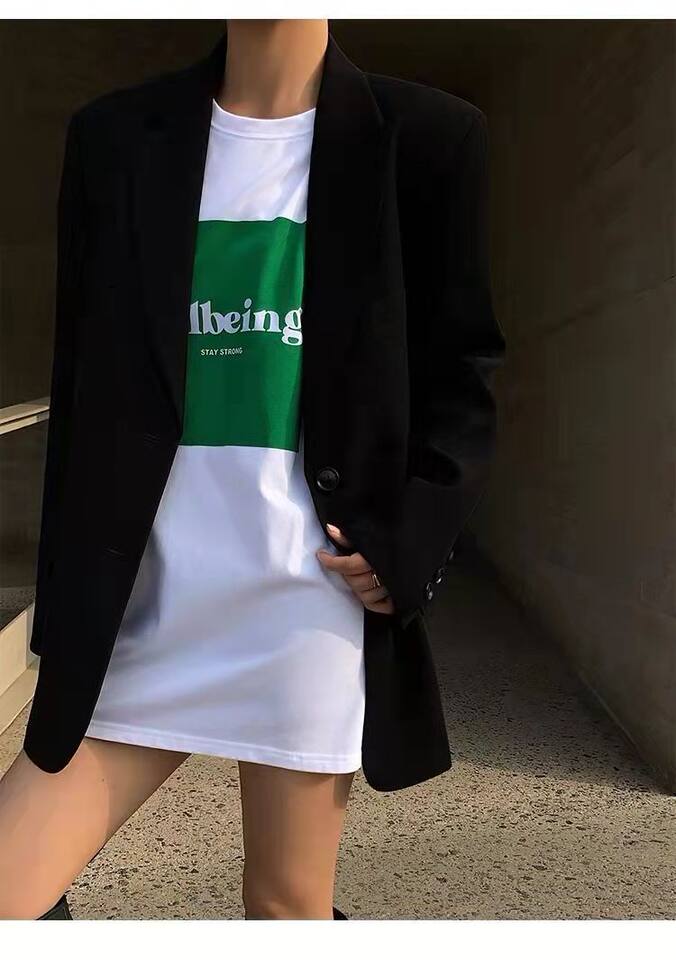 Áo blazer nữ dáng suông cổ vest hai nút tay dài phong cách Hàn Quốc — Màu đen [mẫu chất lượng cao], Nâu, màu xanh đậm, màu xám đậm chi tiết 22